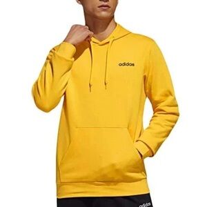 Adidas Men's Pullover Hoodie size M Gold/Yellow Sweatshirt Feel Cozy Fleece